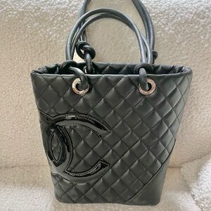 Black Quilted Cambon Tote